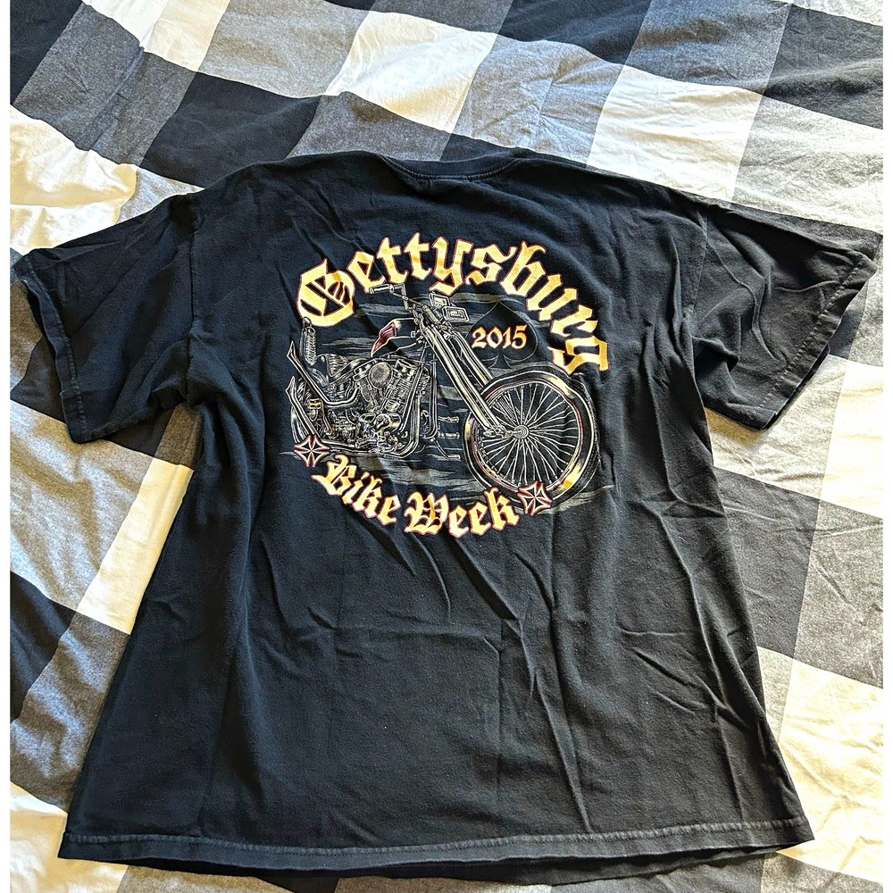 Hot Leathers Gettysburg Bike Week 2015 Black T-Shirt, Size XL